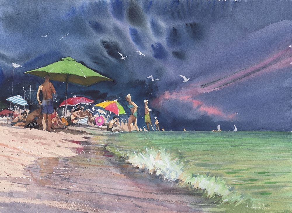Before the rain on the beach art print by Samira Yanushkova for $57.95 CAD