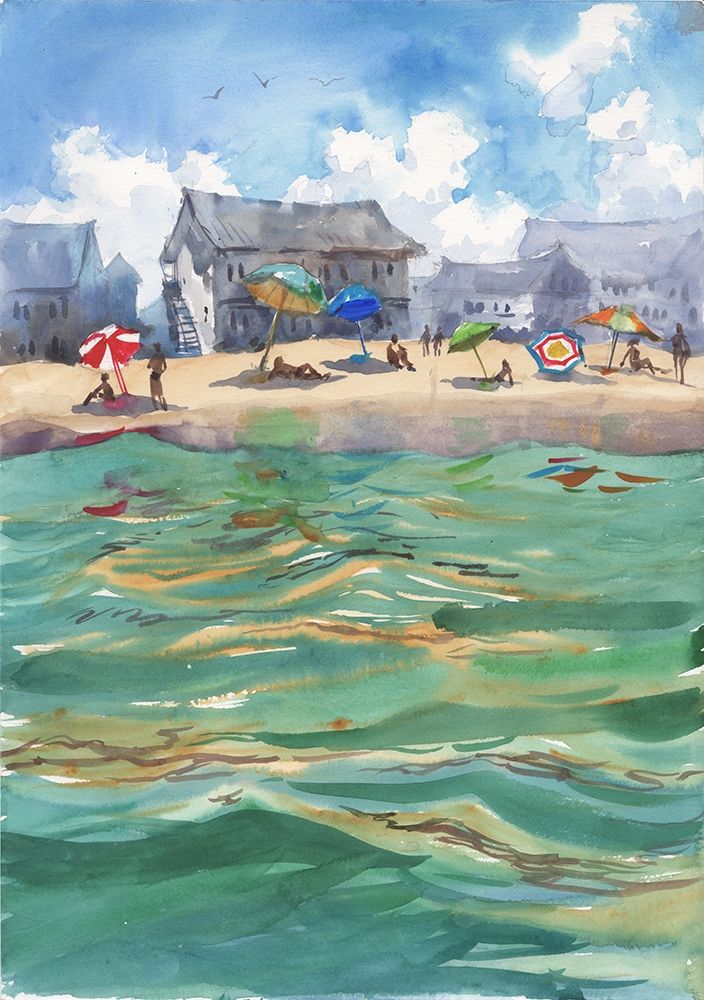 Seascape beach art print by Samira Yanushkova for $57.95 CAD