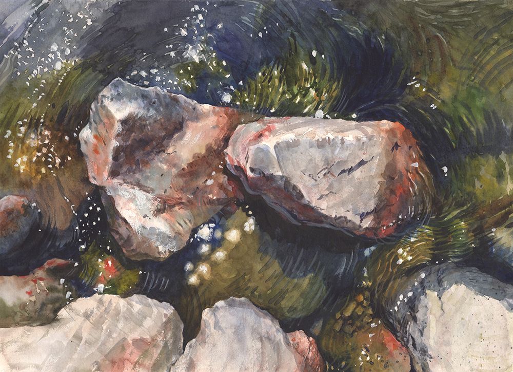 Stones In The Water art print by Samira Yanushkova for $57.95 CAD