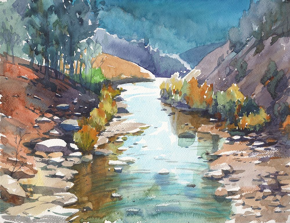 Mountain river art print by Samira Yanushkova for $57.95 CAD
