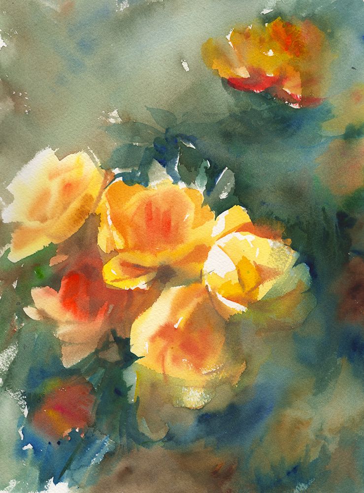 Abstract watercolor flowers art print by Samira Yanushkova for $57.95 CAD