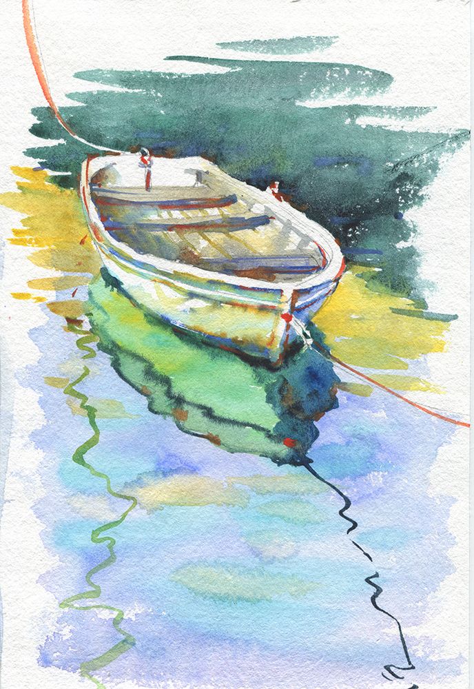 Sailboat watercolor painting art print by Samira Yanushkova for $57.95 CAD