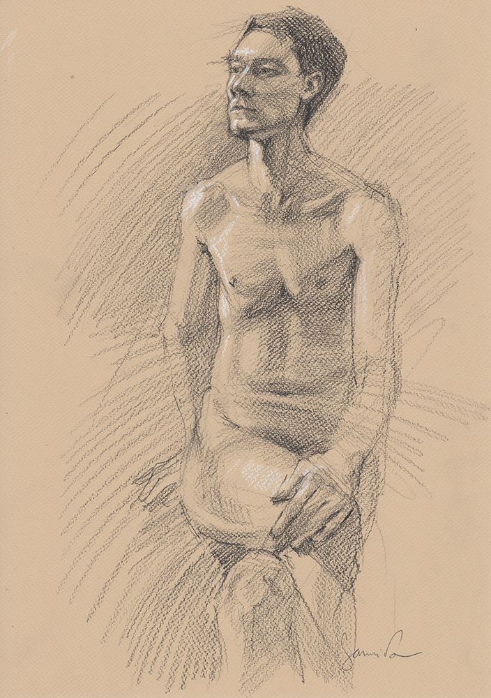 Male nude art print by Samira Yanushkova for $57.95 CAD
