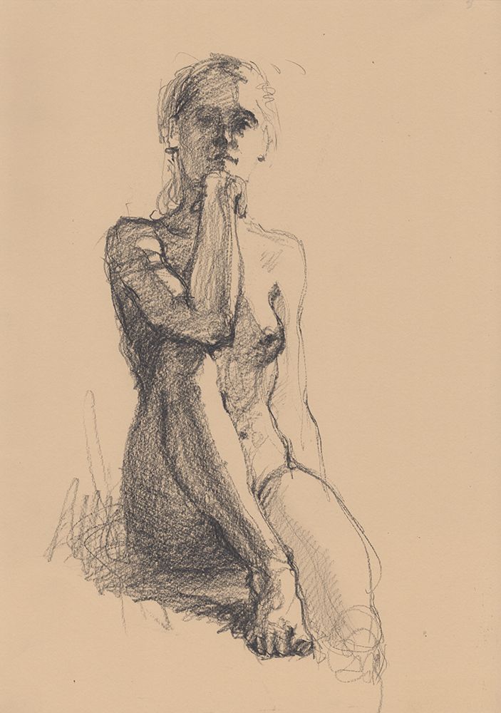 Nude girl. Classic sketch art print by Samira Yanushkova for $57.95 CAD