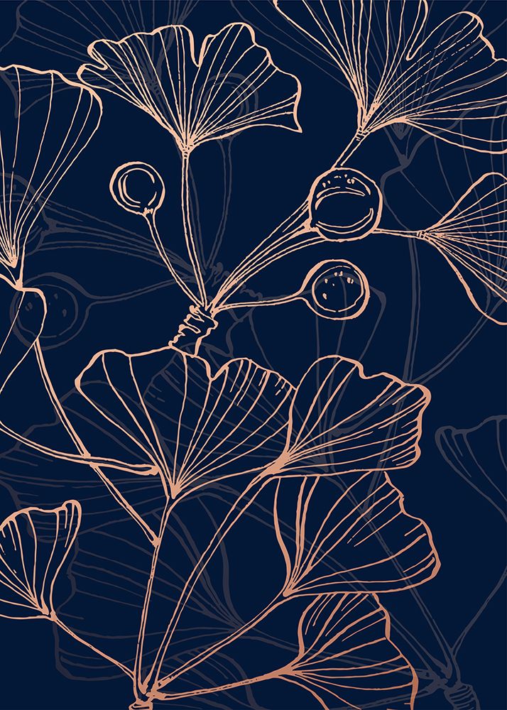 Modern Ginkgo flower nature art print by AcantStudio for $57.95 CAD