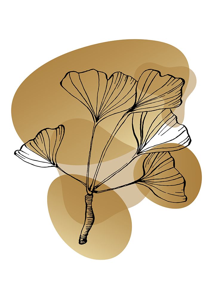 Ginkgo Neutral Abstract Botanical art print by AcantStudio for $57.95 CAD