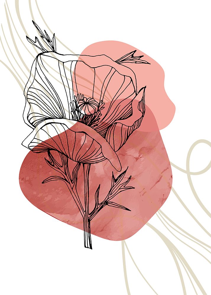 Poppy minimalistic art print by AcantStudio for $57.95 CAD