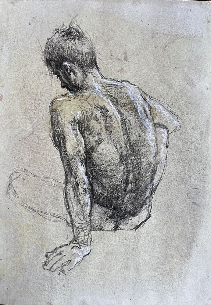 Sketch portrays a male figure art print by Samira Yanushkova for $57.95 CAD