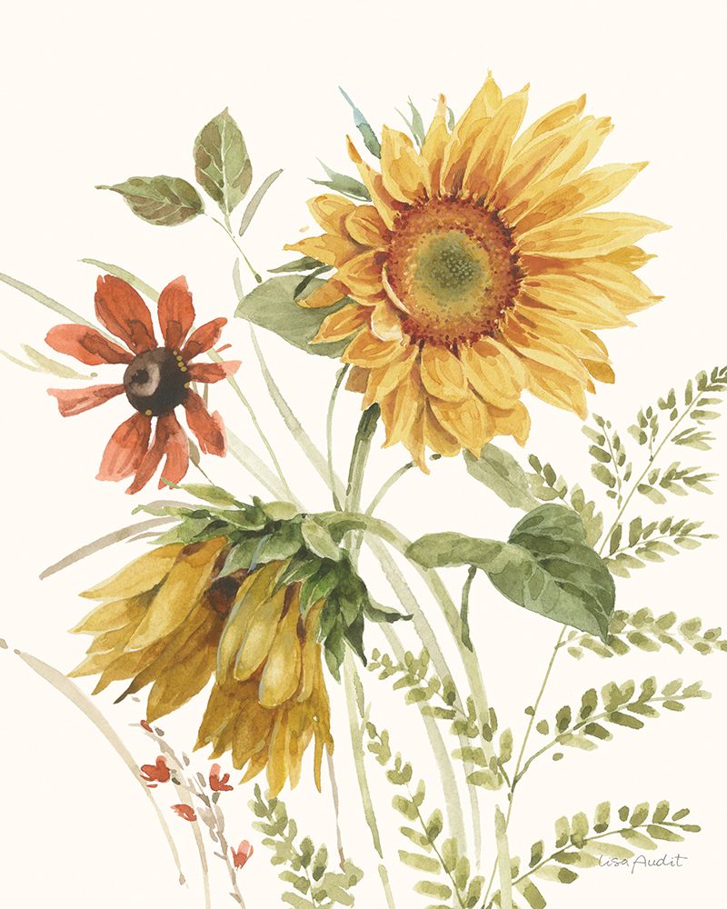 Sunflower Whispers IX art print by Lisa Audit for $57.95 CAD