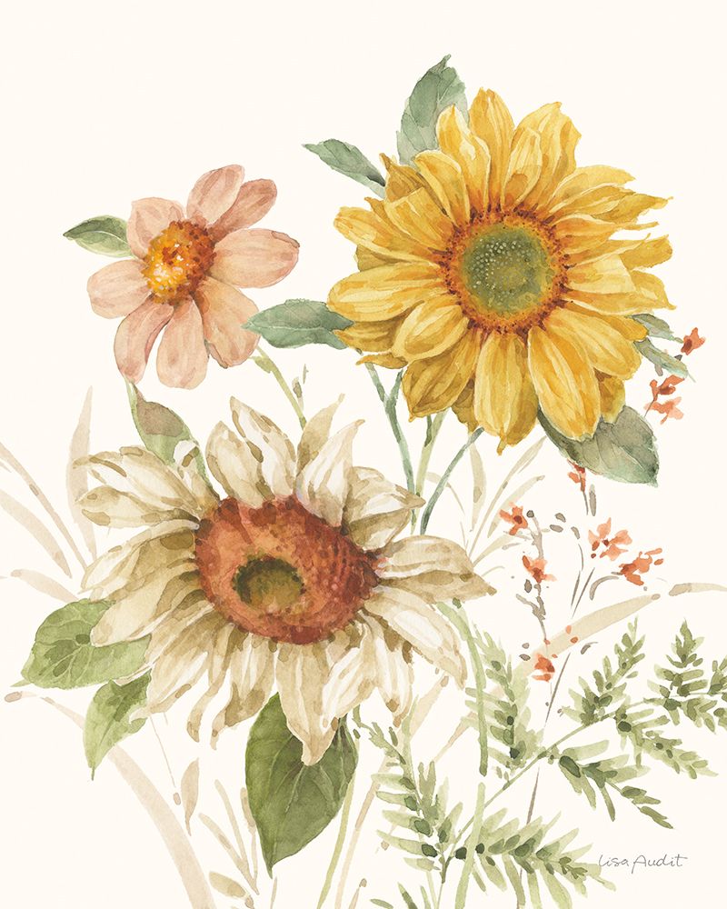 Sunflower Whispers XI art print by Lisa Audit for $57.95 CAD