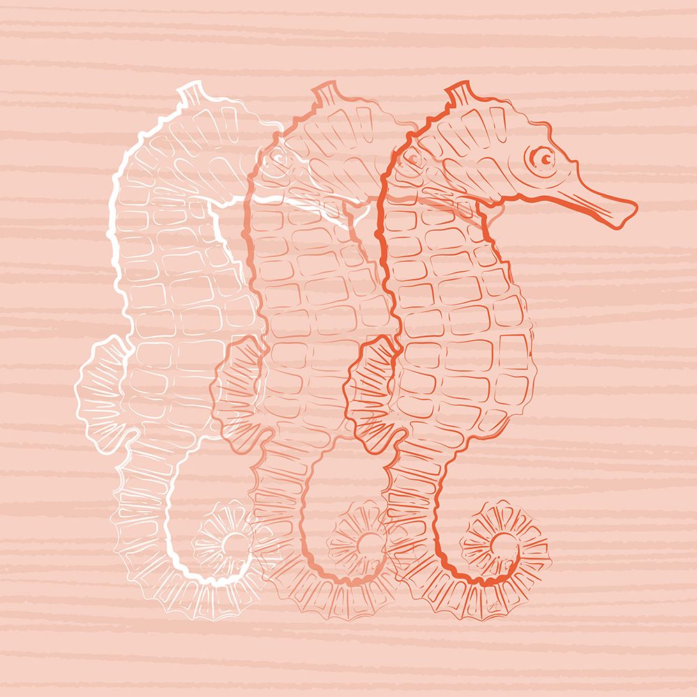 Wild Sea Horses Pink art print by Aesthete for $57.95 CAD