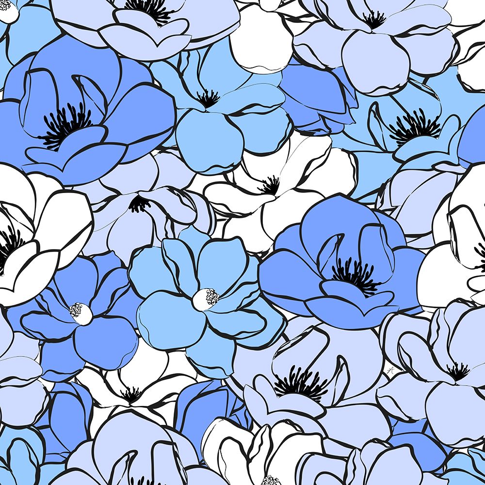 Blue Magnolias art print by Aesthete for $57.95 CAD