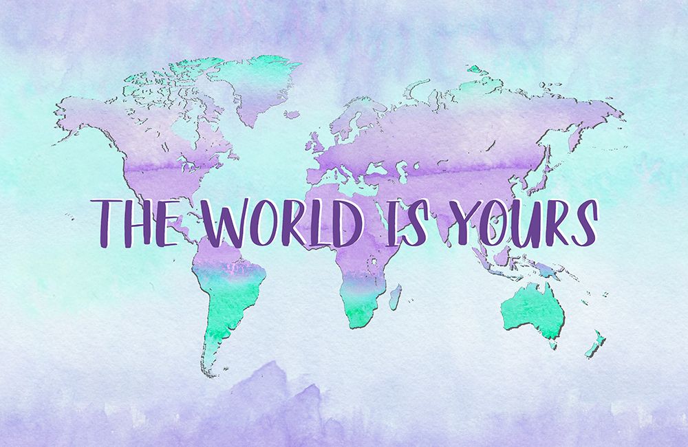 Purple Quote Map art print by Aesthete for $57.95 CAD
