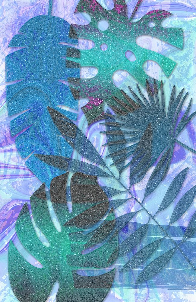 Blue Sparkly Tropics art print by Aesthete for $57.95 CAD