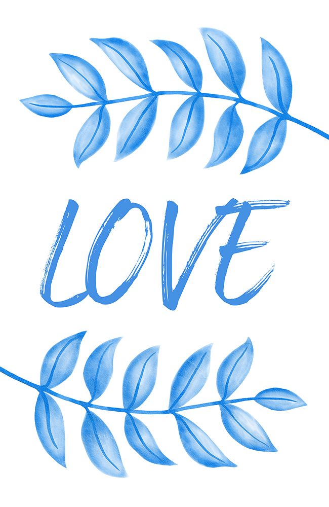 Blue Love Leafs art print by Aesthete for $57.95 CAD