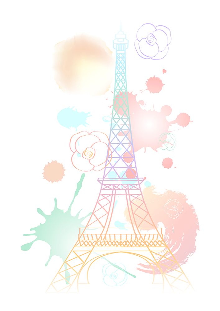 Pastel Eiffel Tower art print by Aesthete for $57.95 CAD