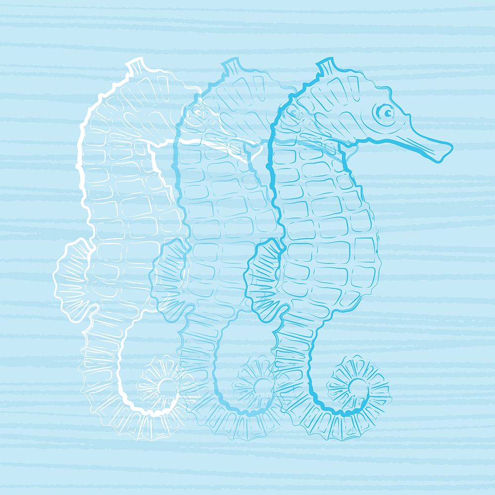 Wild Sea Horses Blue art print by Aesthete for $57.95 CAD