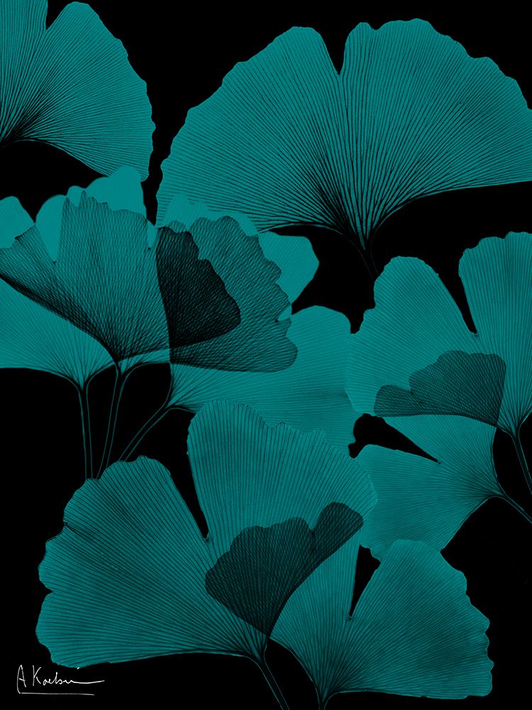 Teal Ginko Dark Bunch 1 art print by Albert Koetsier for $57.95 CAD