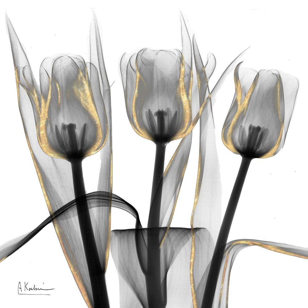 Gold Embellished Tulips 4 art print by Albert Koetsier for $57.95 CAD