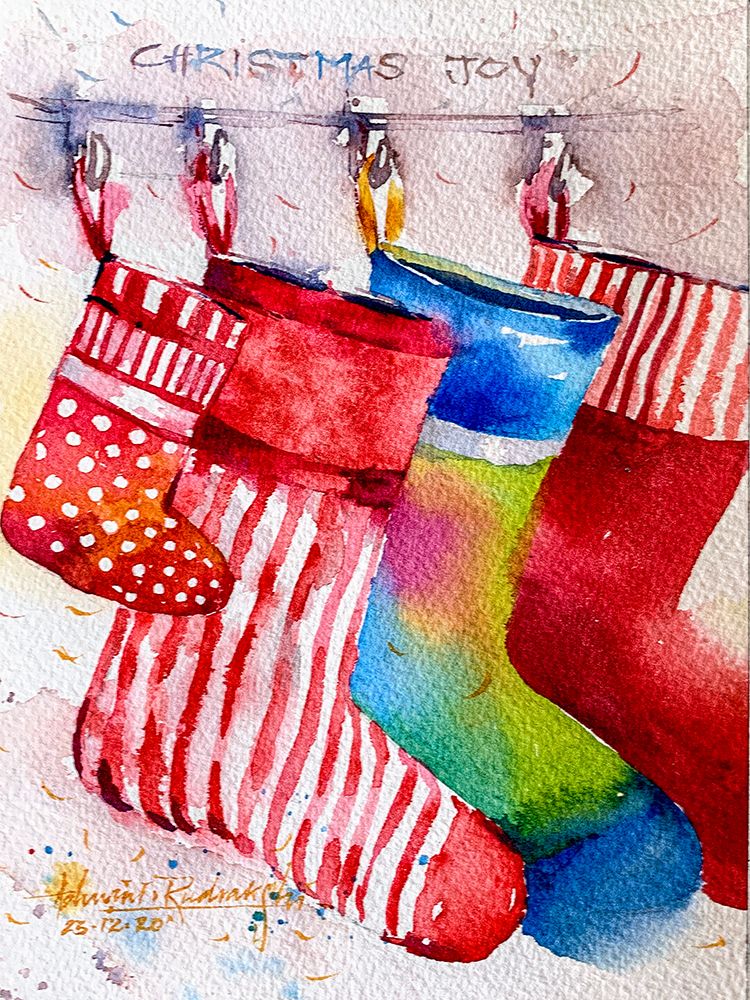 Christmas Socks art print by Ashwini Rudraksi for $57.95 CAD