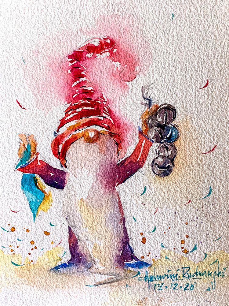 Gnome With Bells art print by Ashwini Rudraksi for $57.95 CAD