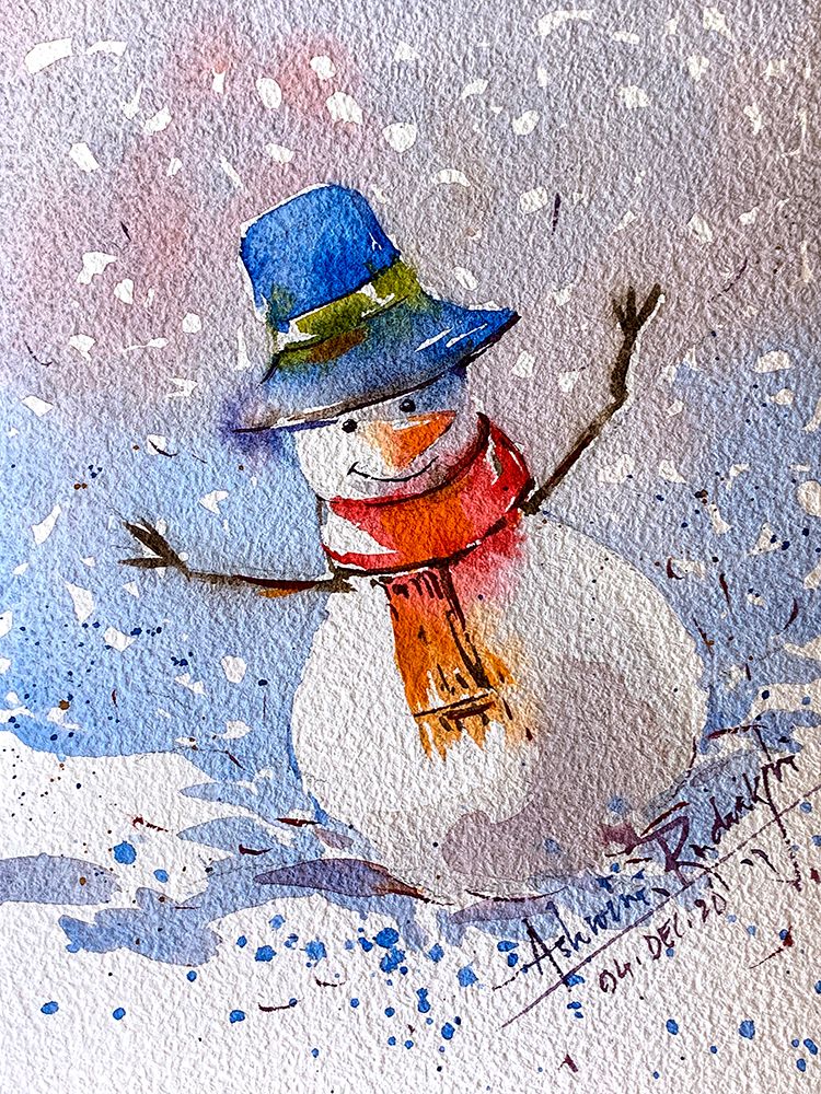 Snowman art print by Ashwini Rudraksi for $57.95 CAD