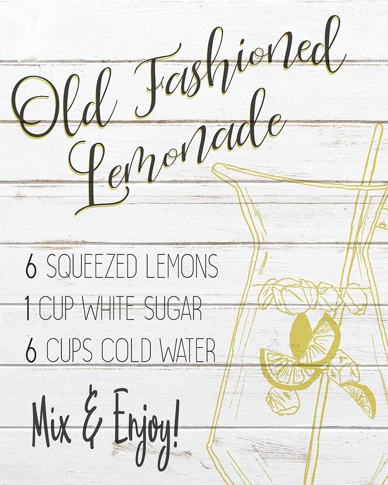 Old Fashioned Lemondae Recipe art print by Ann Bailey for $57.95 CAD