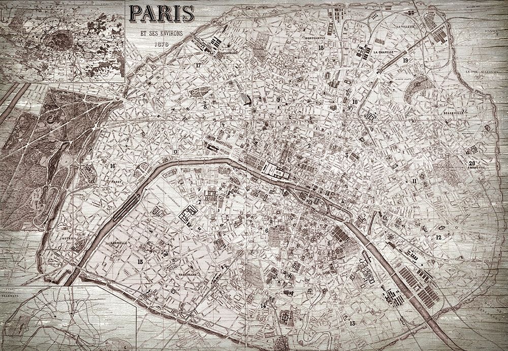 Map of Paris art print by Ann Bailey for $57.95 CAD