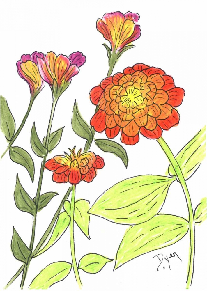 Zinnia art print by Beverly Dyer for $57.95 CAD