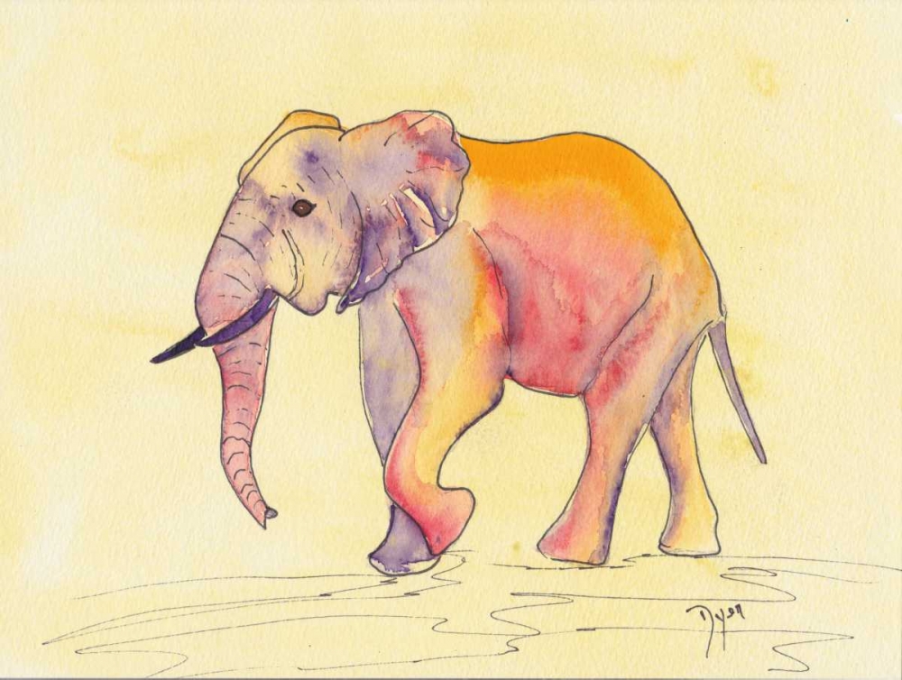 Rainbow Elephant art print by Beverly Dyer for $57.95 CAD