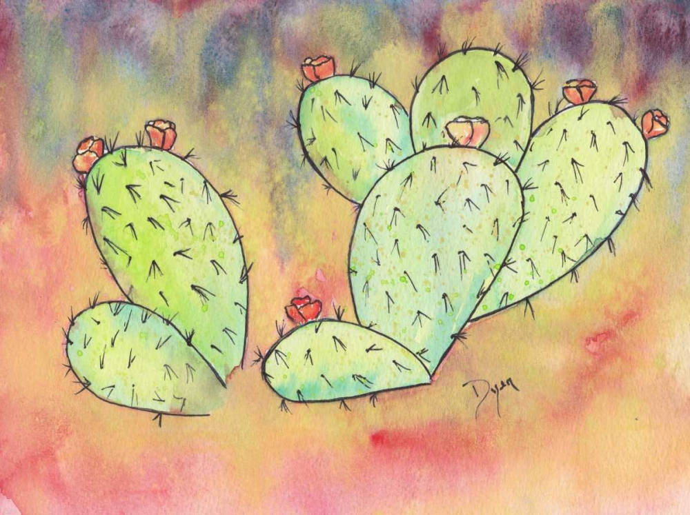 Prickly Pear Cactus art print by Beverly Dyer for $57.95 CAD