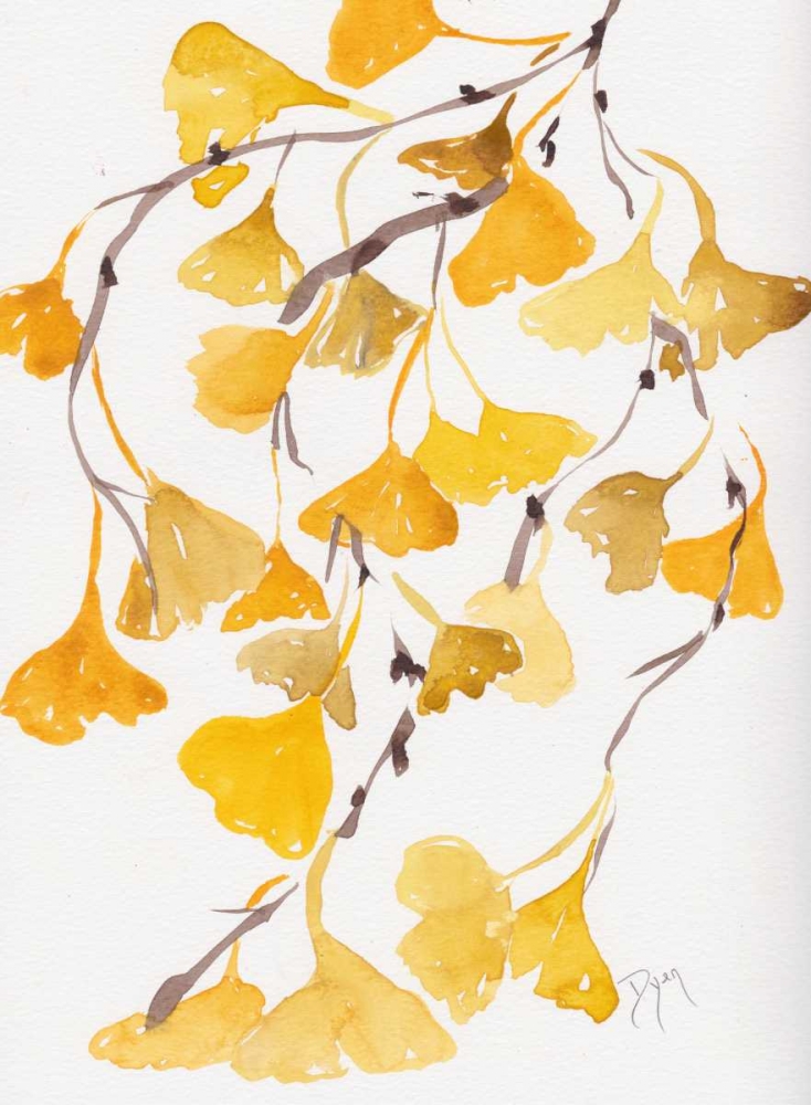Golden Gingko A art print by Beverly Dyer for $57.95 CAD