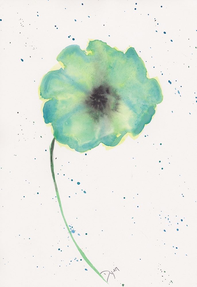 Blue Green Poppy 1 art print by Beverly Dyer for $57.95 CAD