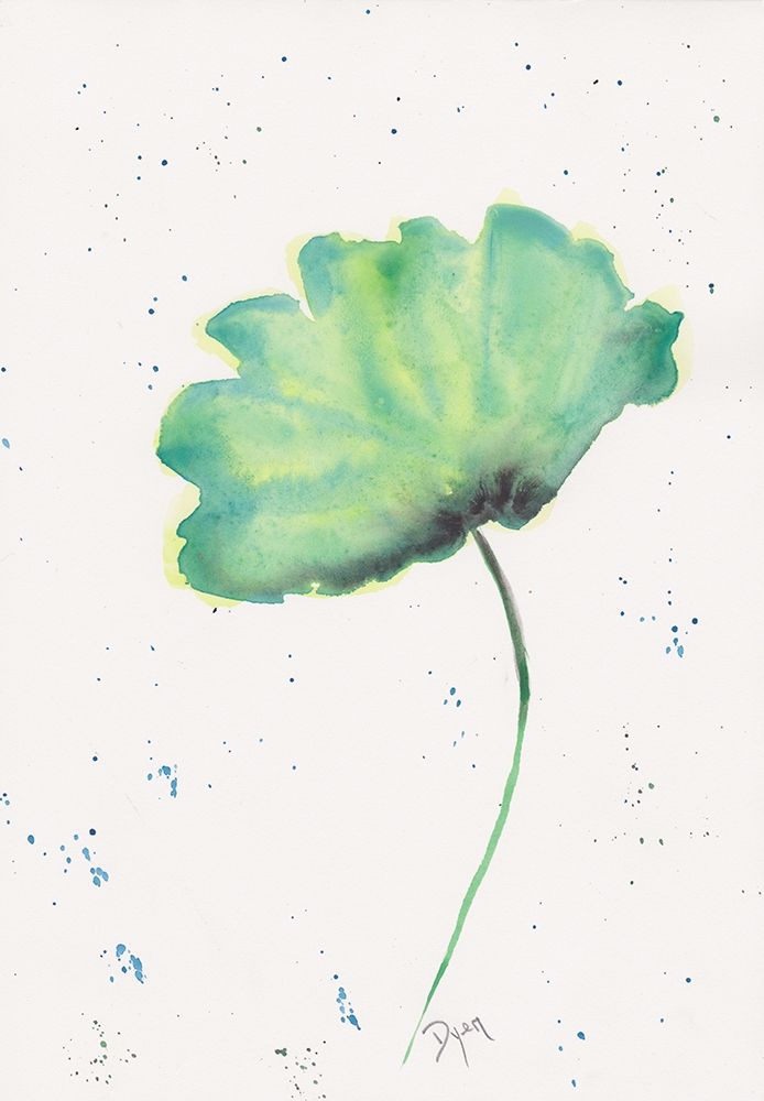 Blue Green Poppy 2 art print by Beverly Dyer for $57.95 CAD