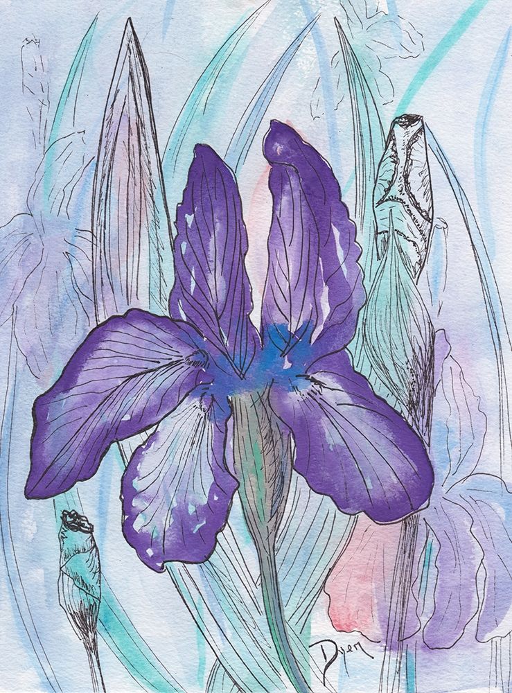 Violet Iris art print by Beverly Dyer for $57.95 CAD