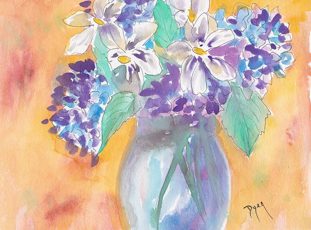 Gardenia and Hydrangea art print by Beverly Dyer for $57.95 CAD