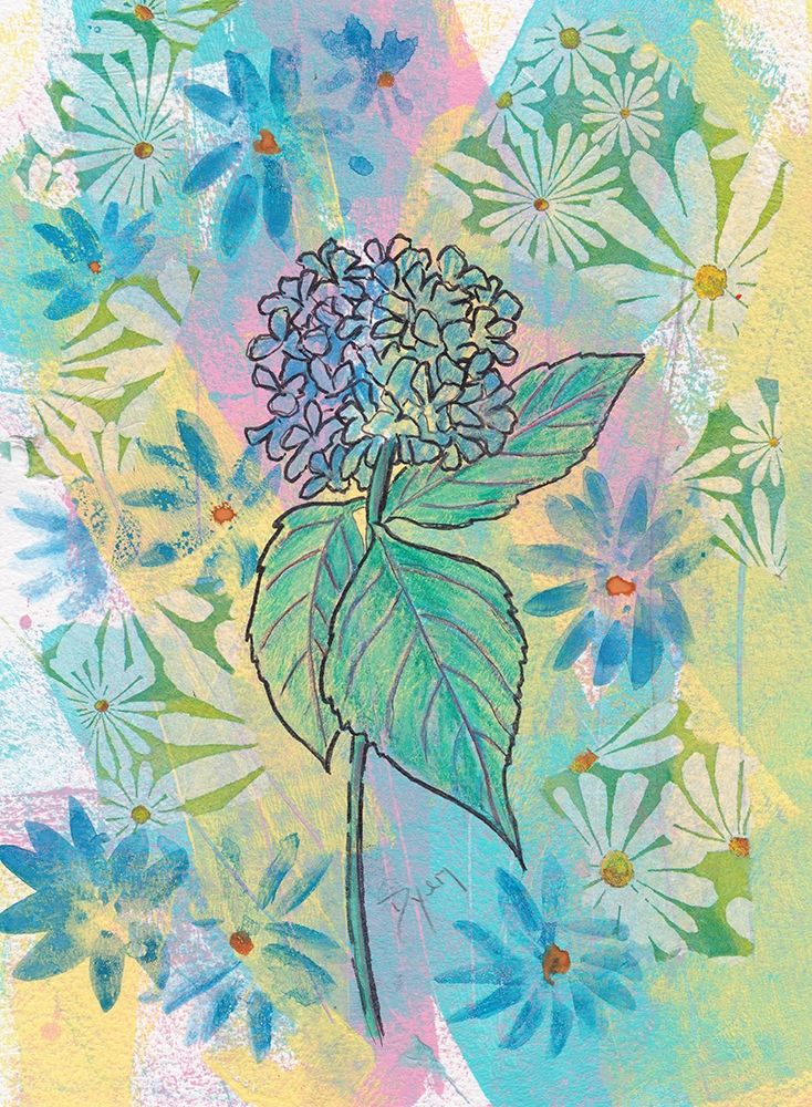 Botanical Boho Hydrangea art print by Beverly Dyer for $57.95 CAD