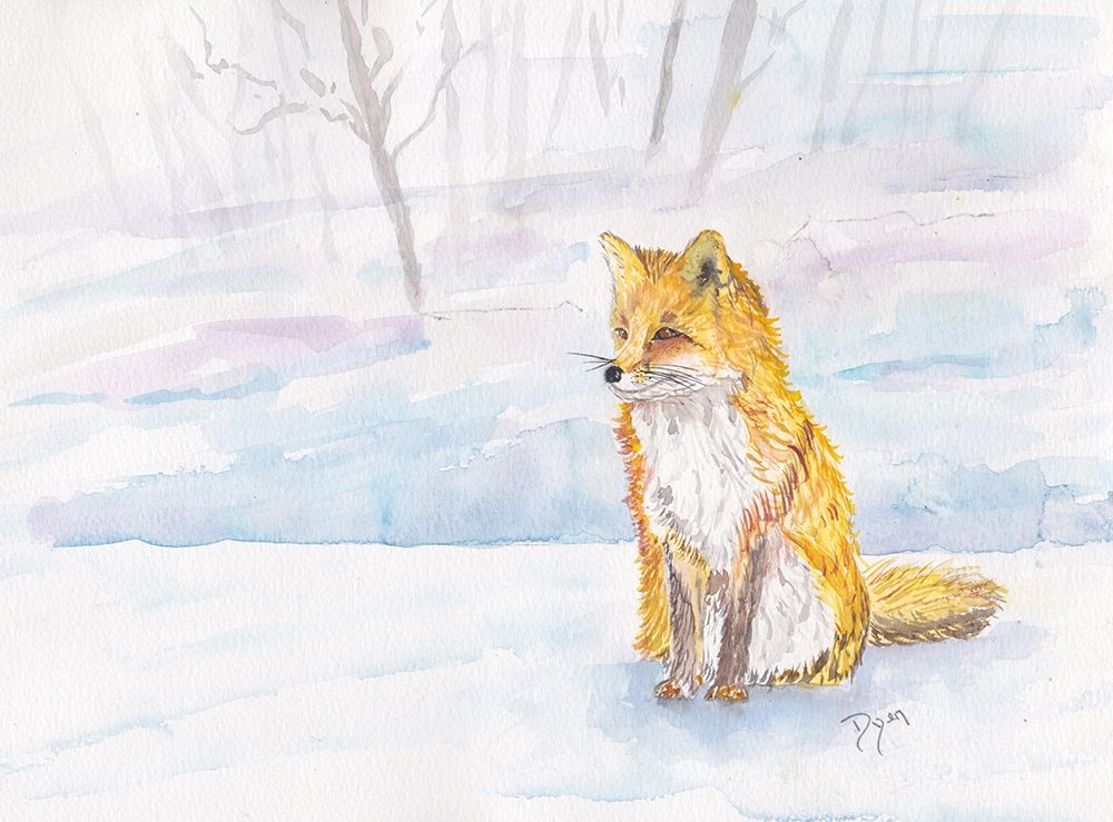 Golden Fox Winter art print by Beverly Dyer for $57.95 CAD