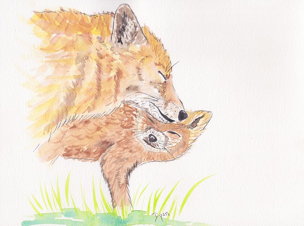 Golden Fox Love art print by Beverly Dyer for $57.95 CAD