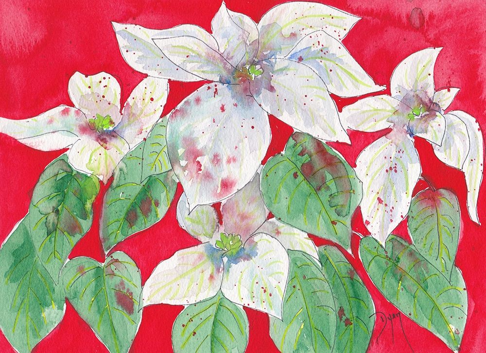 Poinsettias art print by Beverly Dyer for $57.95 CAD