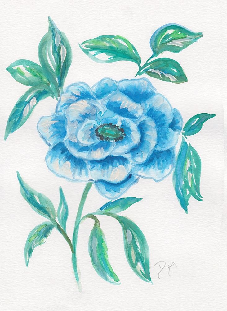  Floral Blue 1 art print by Beverly Dyer for $57.95 CAD