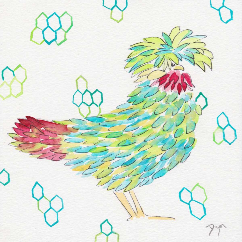 Funky Chicken Squared 1 art print by Beverly Dyer for $57.95 CAD