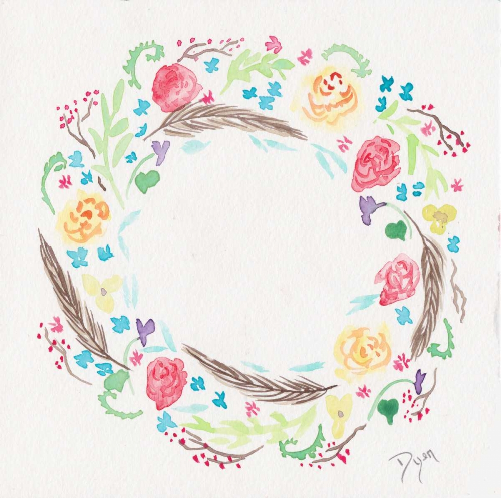 Wildflower Wreath 1 art print by Beverly Dyer for $57.95 CAD