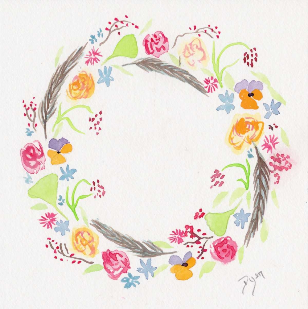 Wildflower Wreath 2 art print by Beverly Dyer for $57.95 CAD