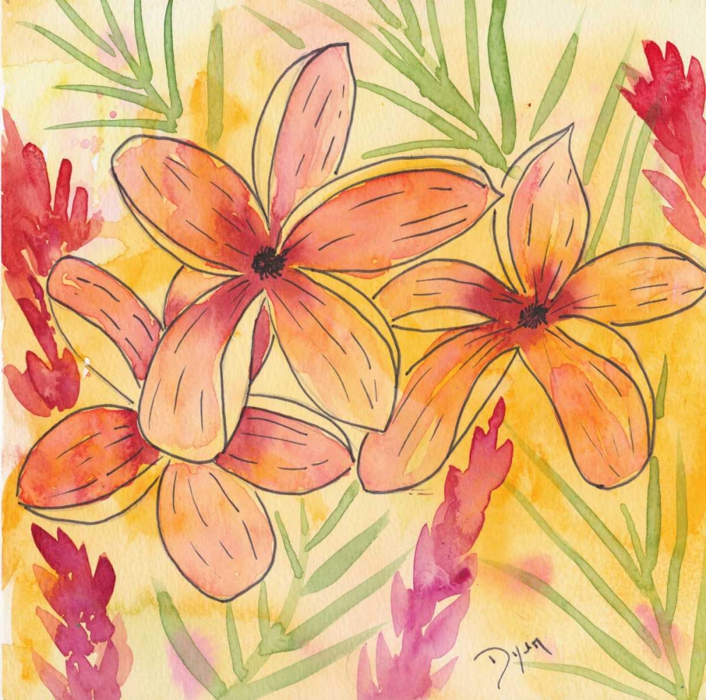 Sunset Plumeria I art print by Beverly Dyer for $57.95 CAD