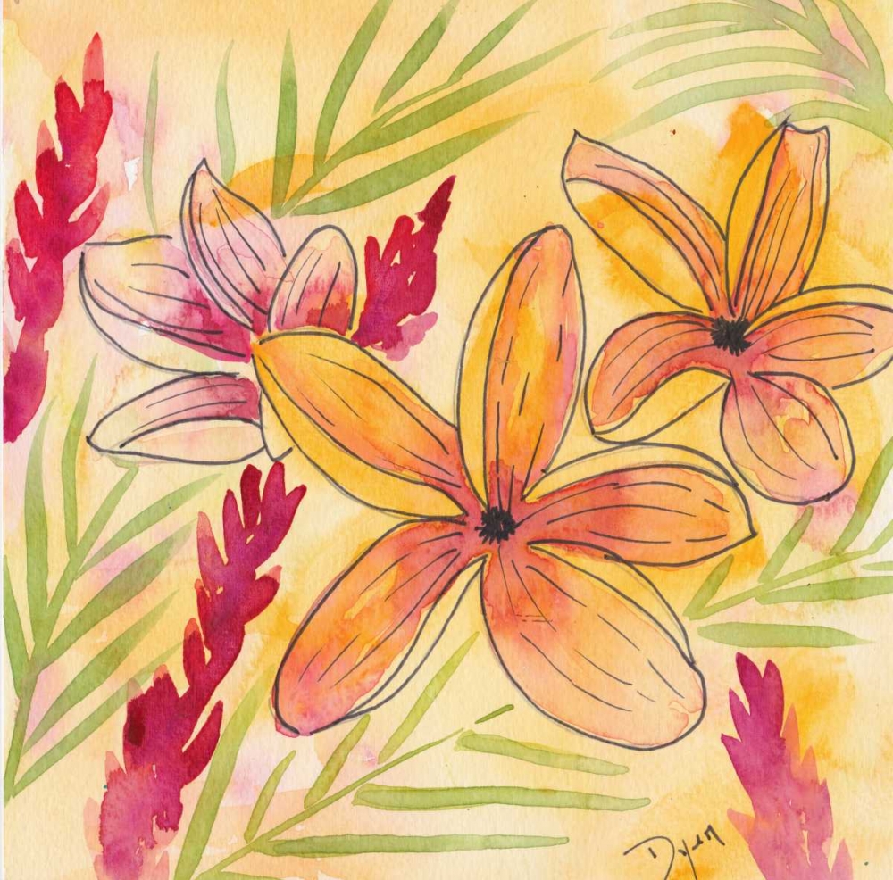 Sunset Plumeria II art print by Beverly Dyer for $57.95 CAD