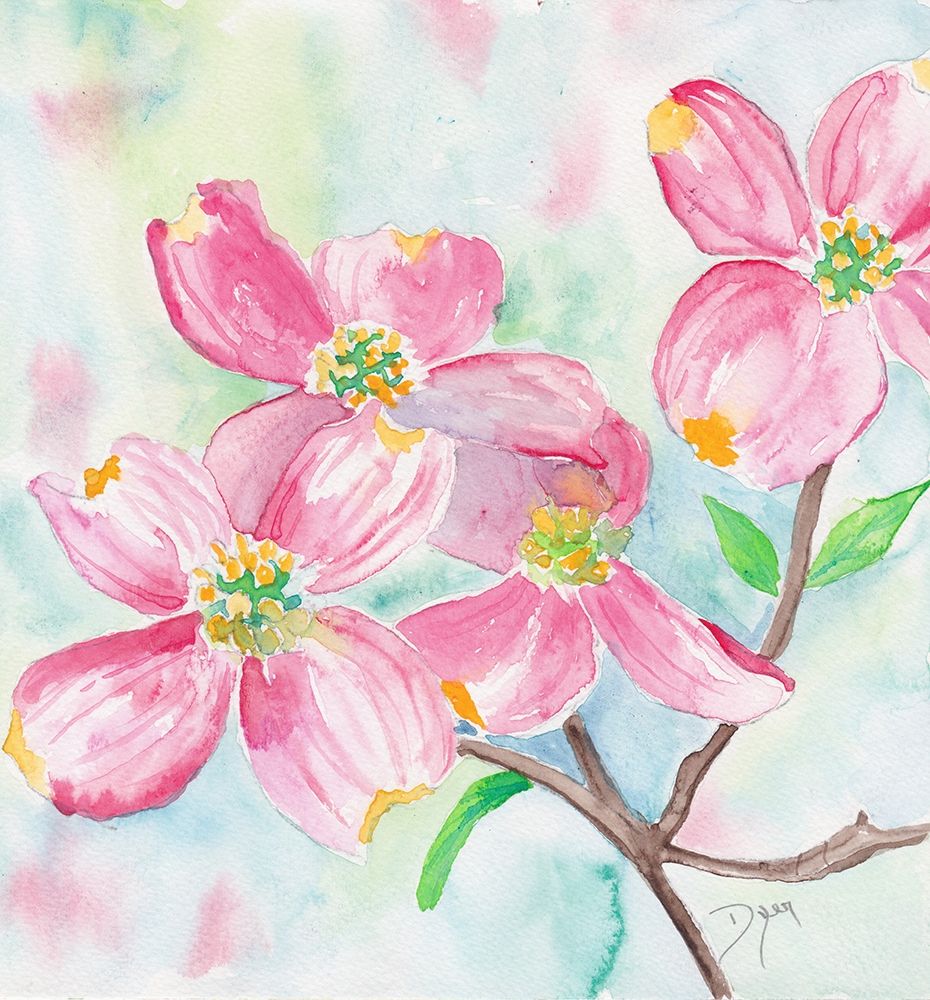 Pink Dogwood II art print by Beverly Dyer for $57.95 CAD