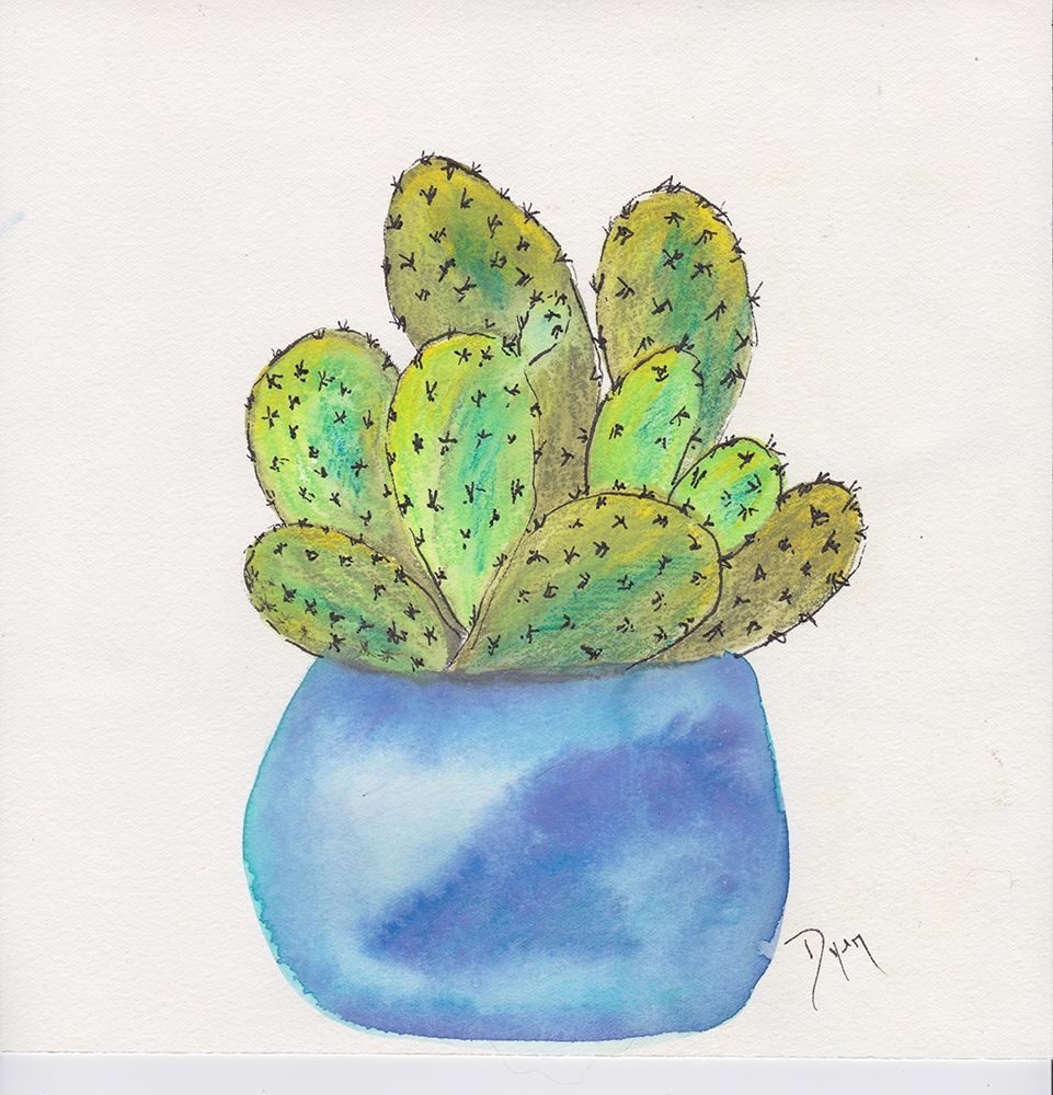 Cactus Pot I art print by Beverly Dyer for $57.95 CAD