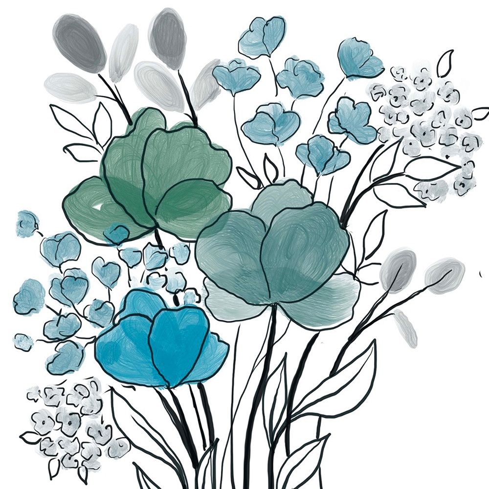 Teal Bouquet art print by Boho Hue Studio for $57.95 CAD