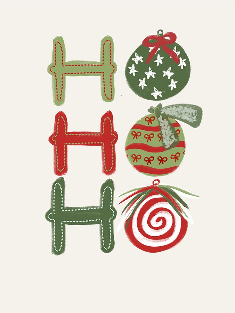 Ho Ho Ho Ornaments V2 art print by Chen Alyesh for $57.95 CAD